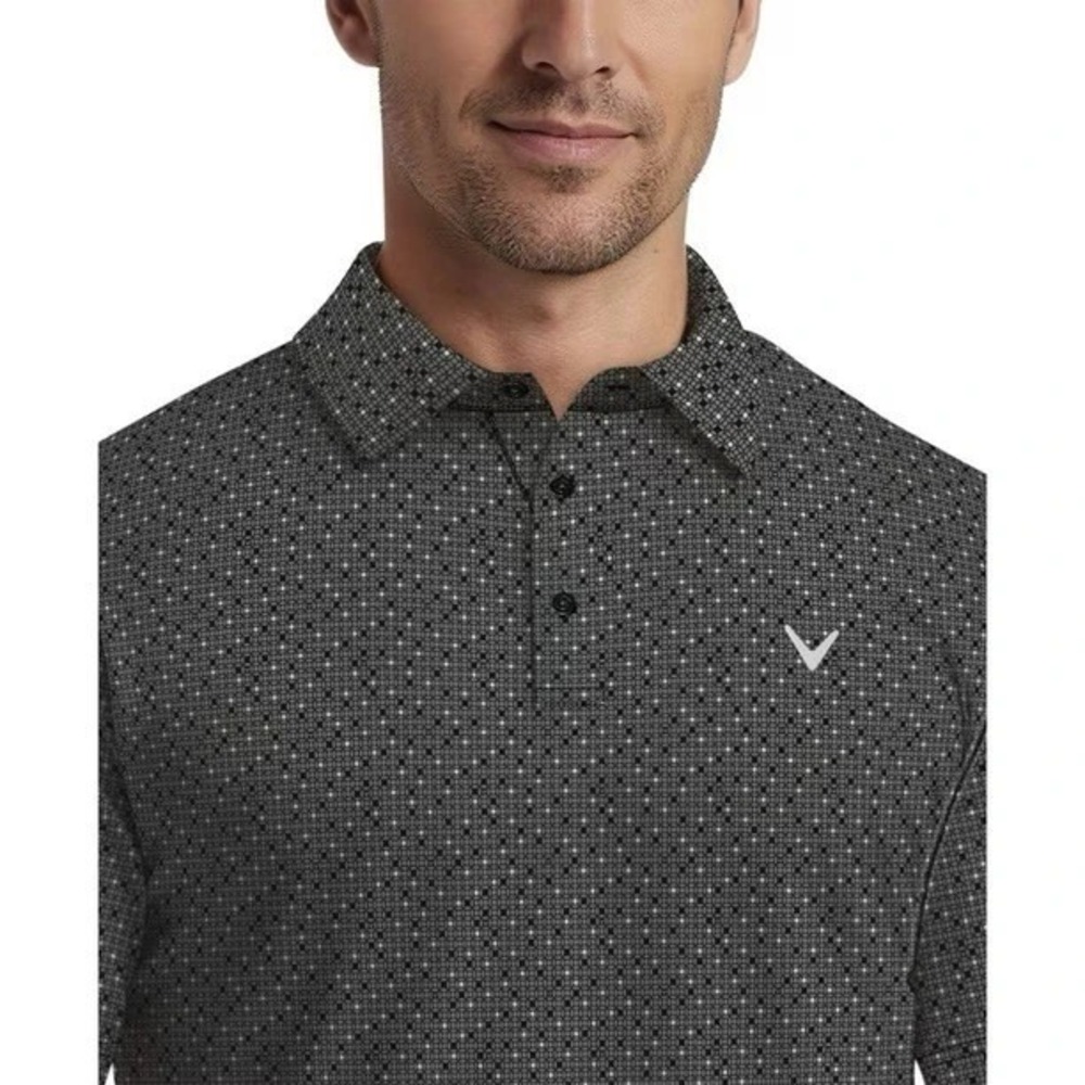 Callaway Mens Performance Stretch Golf Polo Small Caviar Black NWT